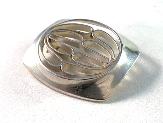 Germany/Austria 1960s Modernist 835 Silver Brooch