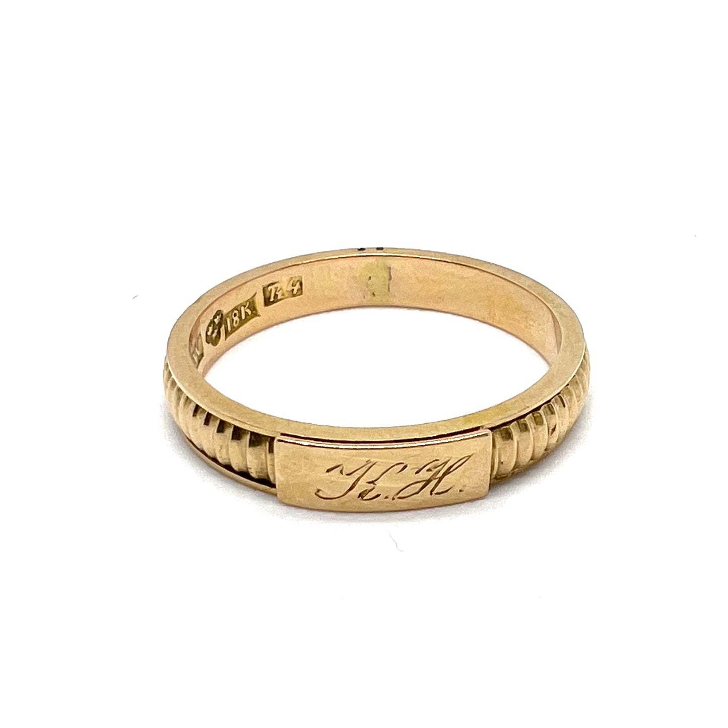 Gustaf Wallberg, Sweden 1847. Antique 18k Gold Men's Secret Compartment Ring.