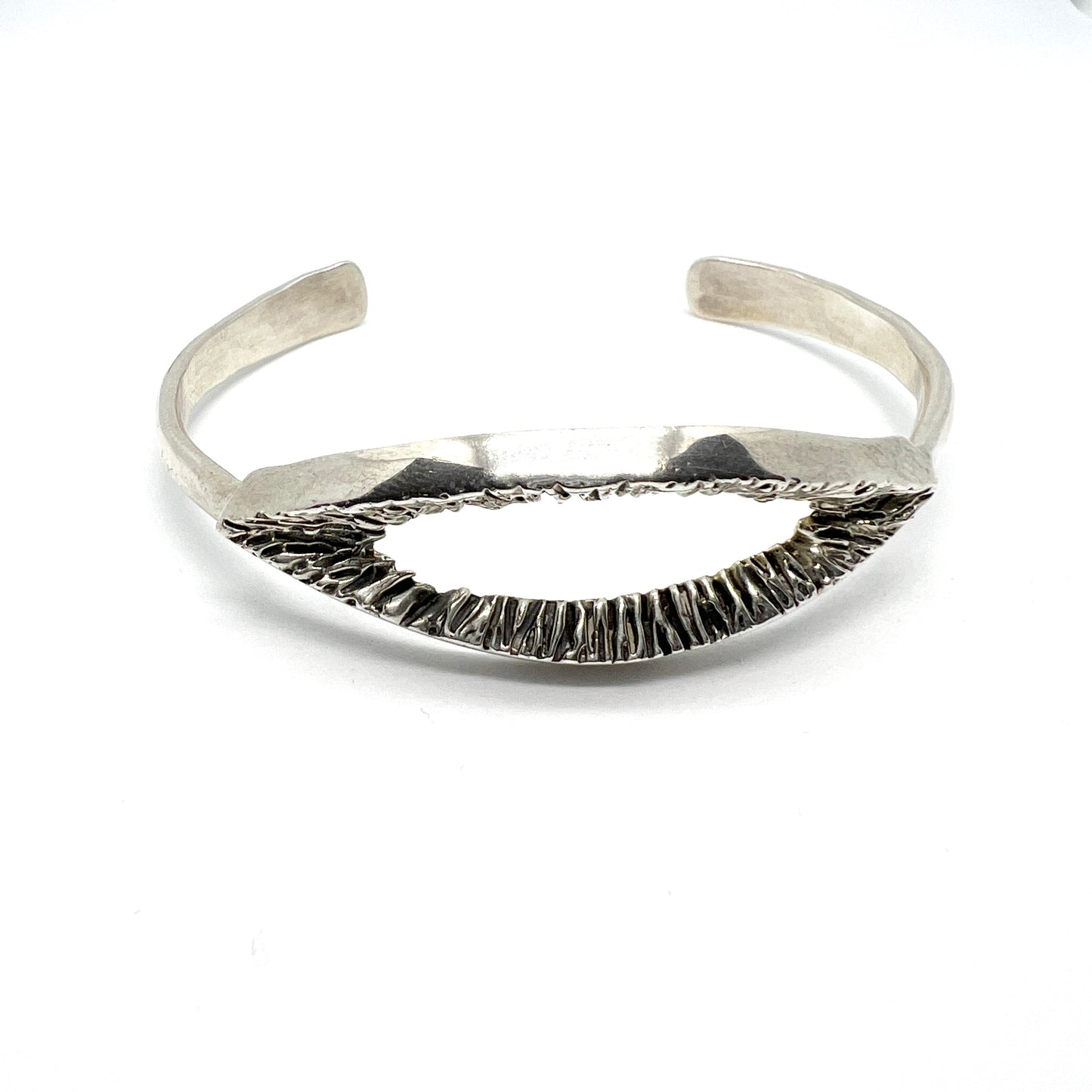 USA 1960-70s. Vintage Modernist Sterling Silver Bracelet. Makers Mark.