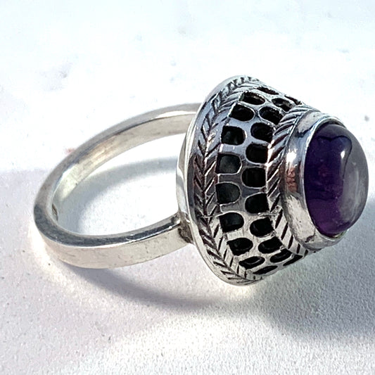 Kalevala Koru, Finland year 1969 Sterling Silver Amethyst Ring.