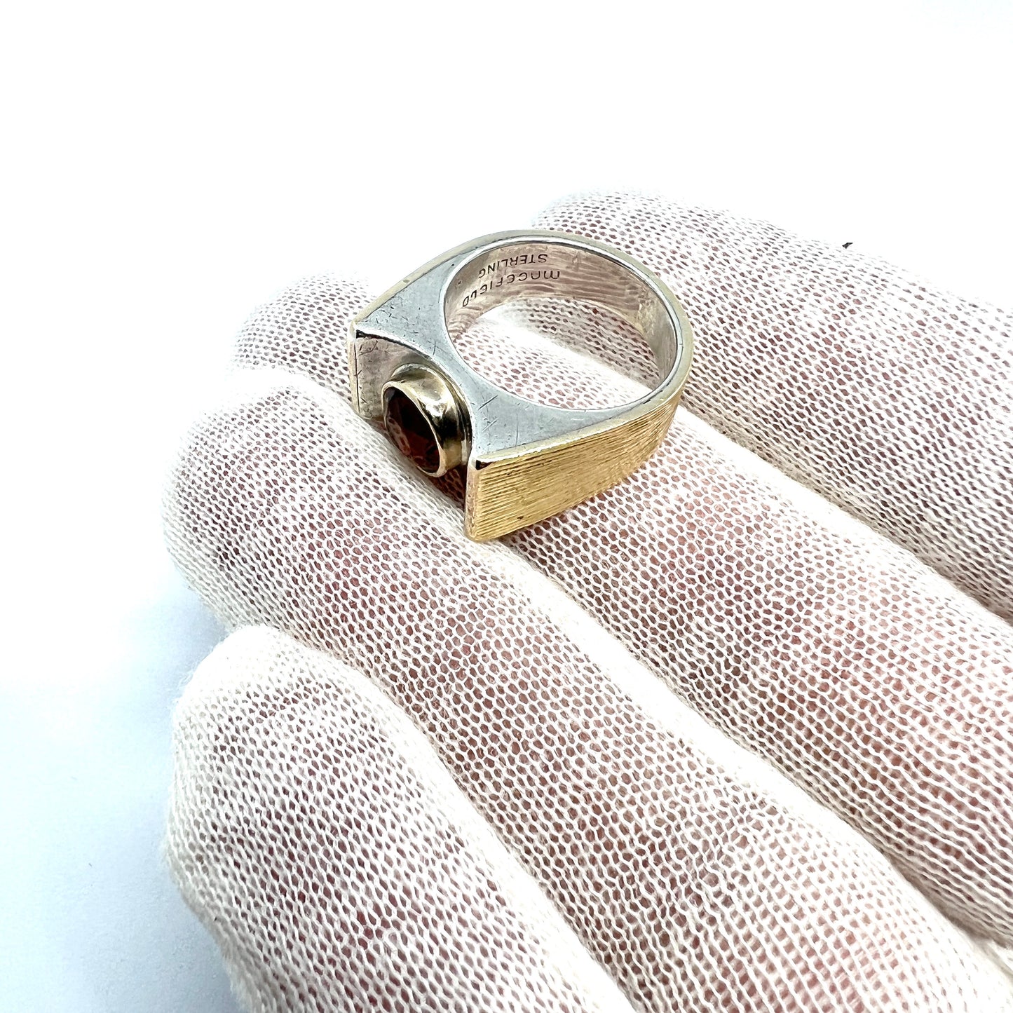 Macefield, William Mason and Leonard Field USA 1950-60s Sterling Silver Citrine Ring.