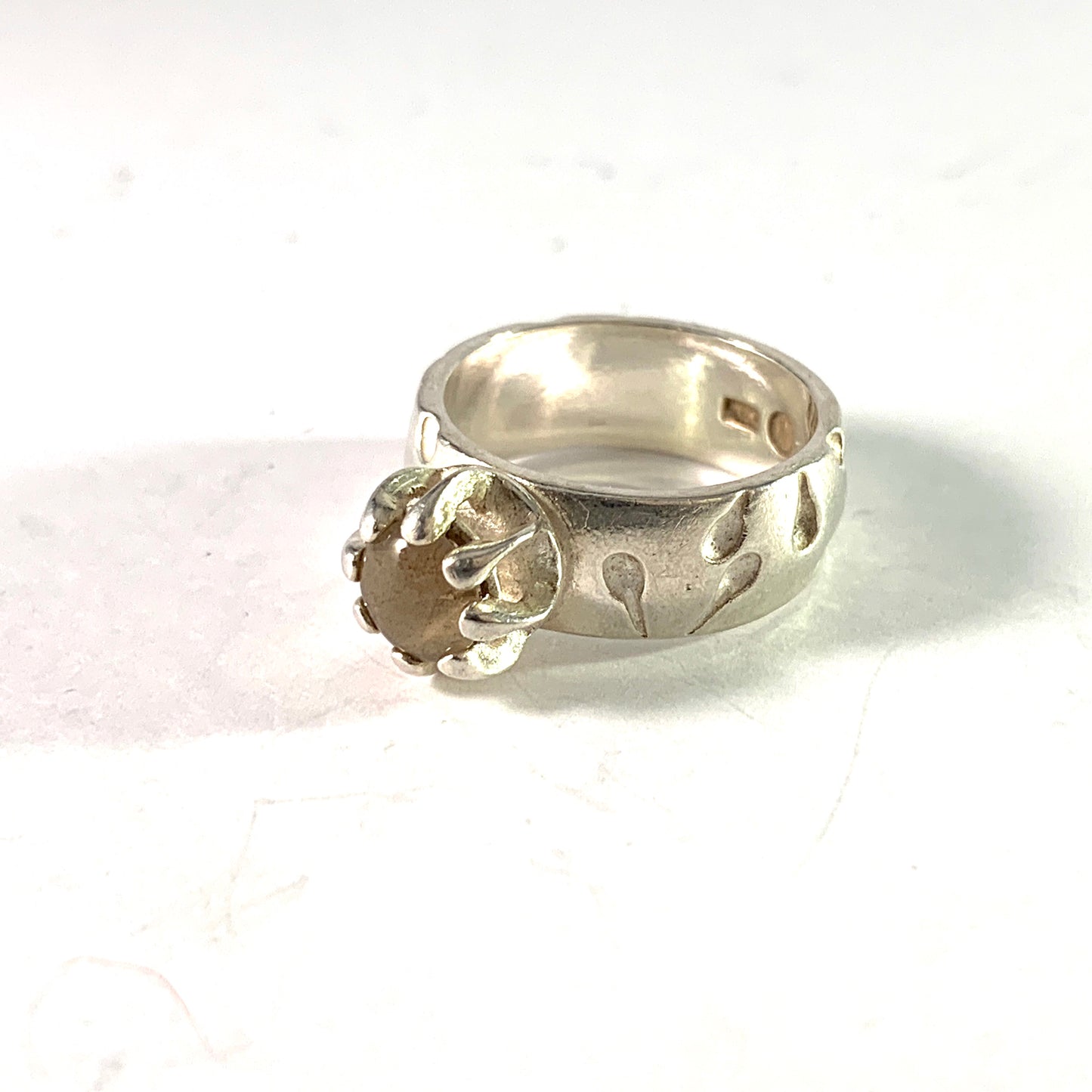 Kalevala Koru, Finland. Vintage Sterling Silver Moonstone Ring