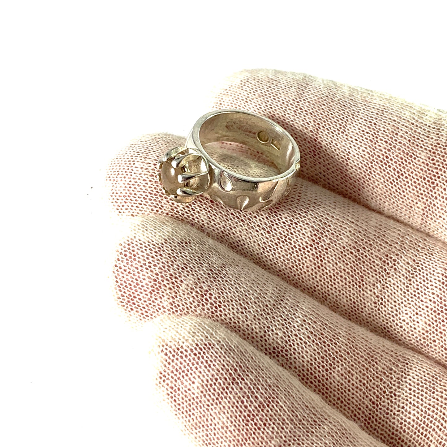 Kalevala Koru, Finland. Vintage Sterling Silver Moonstone Ring