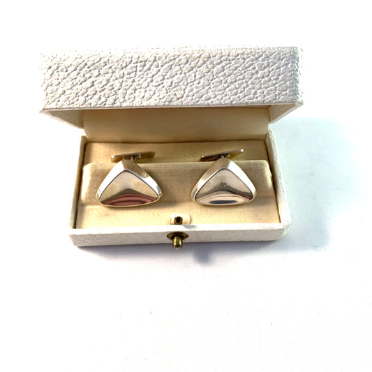 G Dahlgren, Sweden 1966 Modernist Sterling Silver Cufflinks. Boxed Nordiska Kompaniet.