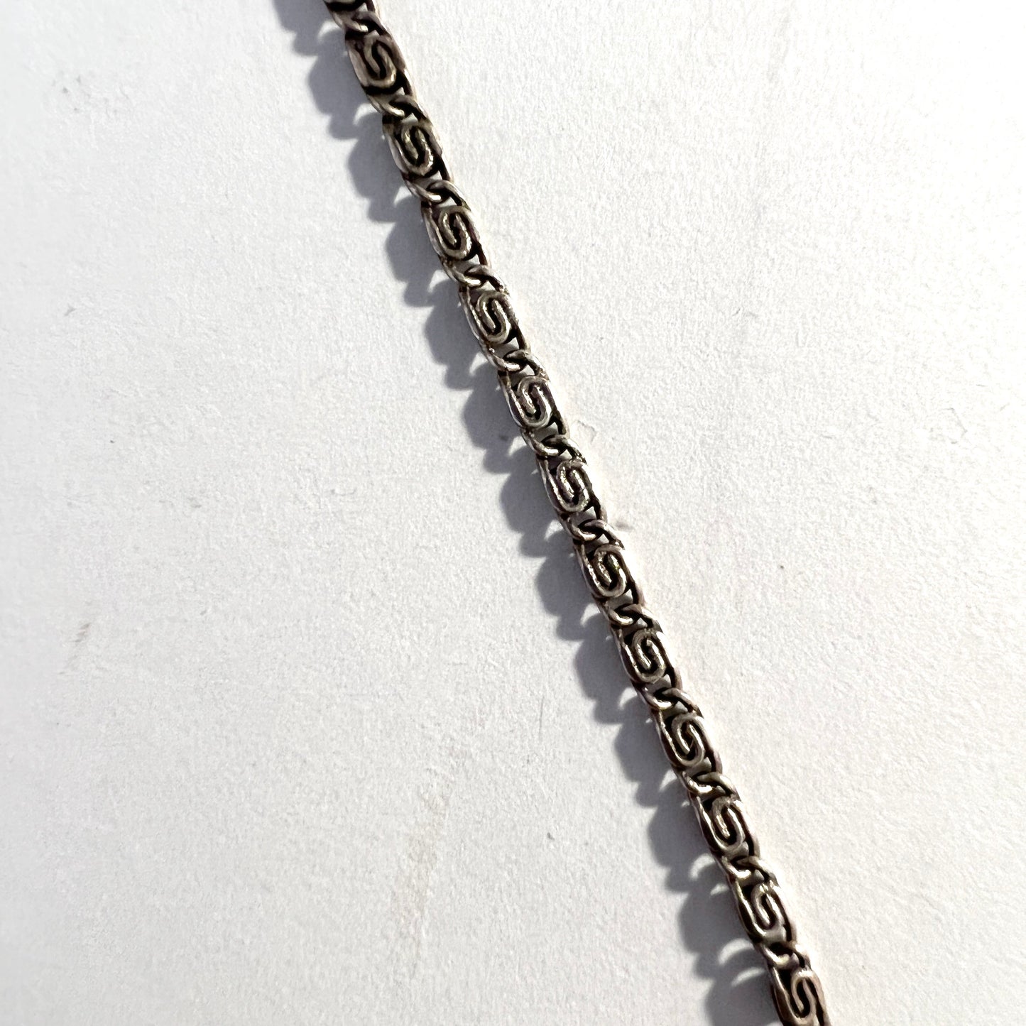 Sweden 1930-40s. Solid 830 Silver Paste Stone Necklace.