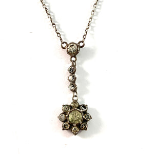 Germany c 1920s. Solid 830 Silver Paste Stone Pendant Necklace.
