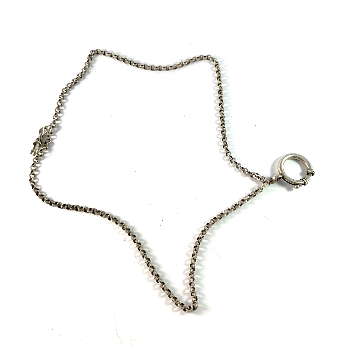 Sweden c 1930s Solid Silver Pocket Watch Chain.