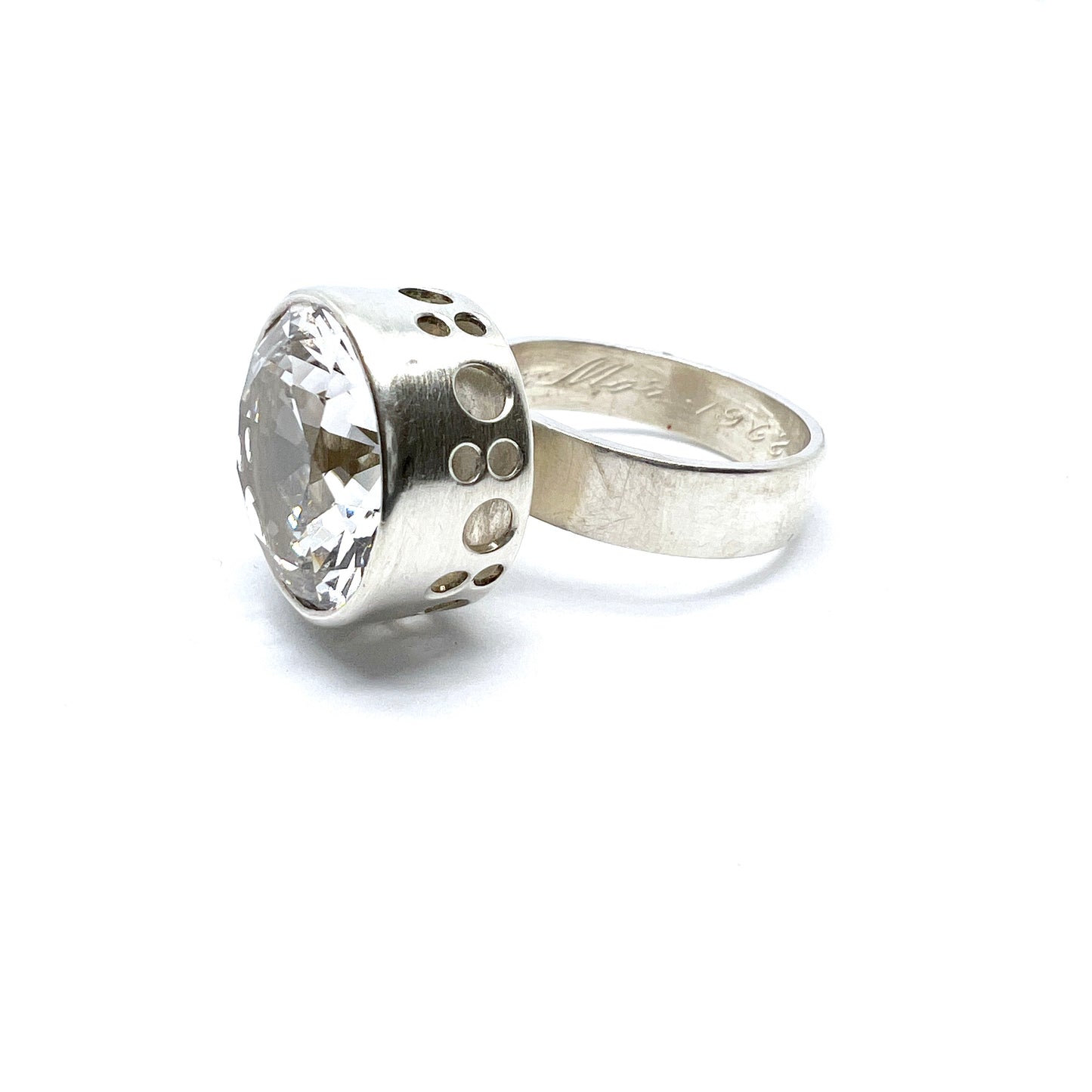 Thomas Danielsson, Sweden 1968. Vintage Sterling Silver Rock Crystal Ring.