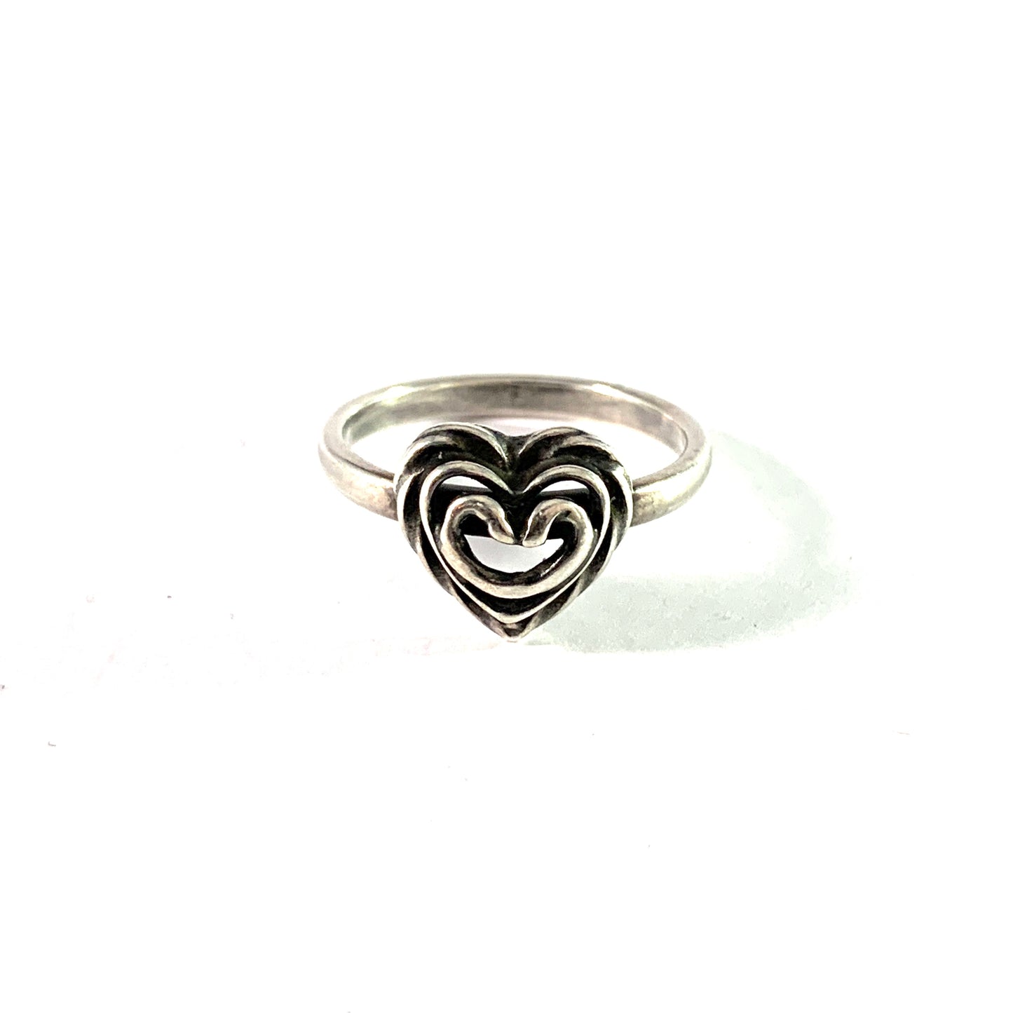 Kalevala Koru, Finland. Vintage Sterling Silver Heart Love Ring.