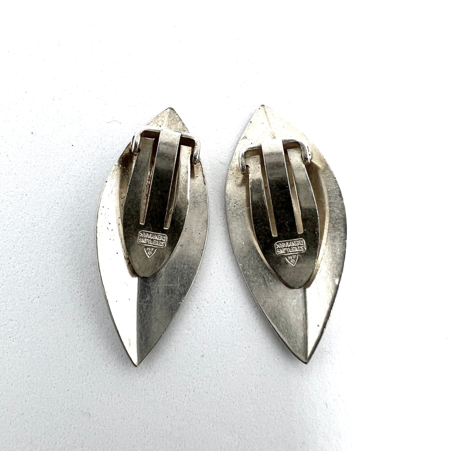 Anton Michelsen, Copenhagen, Vintage 1960s. Sterling Silver Clip-on Earrings.