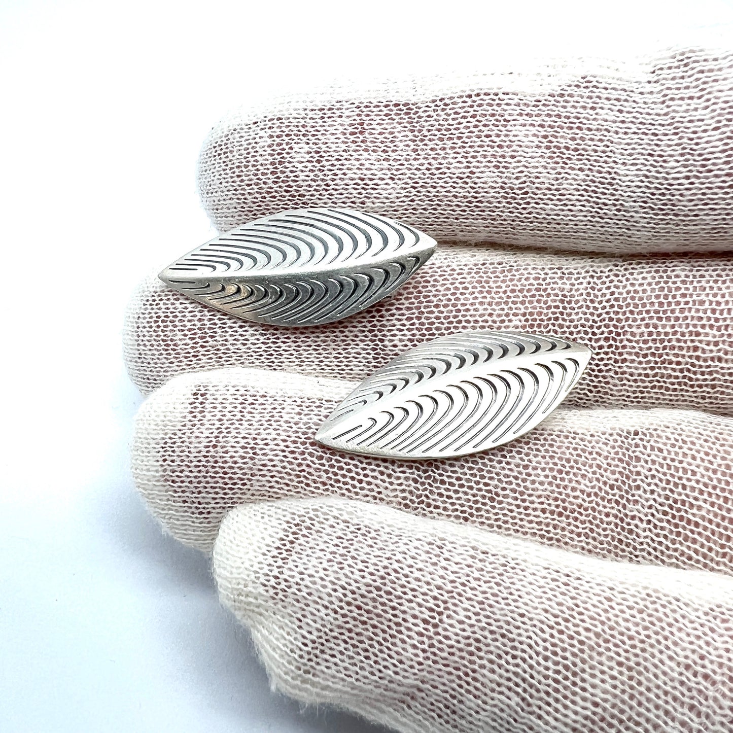 Anton Michelsen, Copenhagen, Vintage 1960s. Sterling Silver Clip-on Earrings.