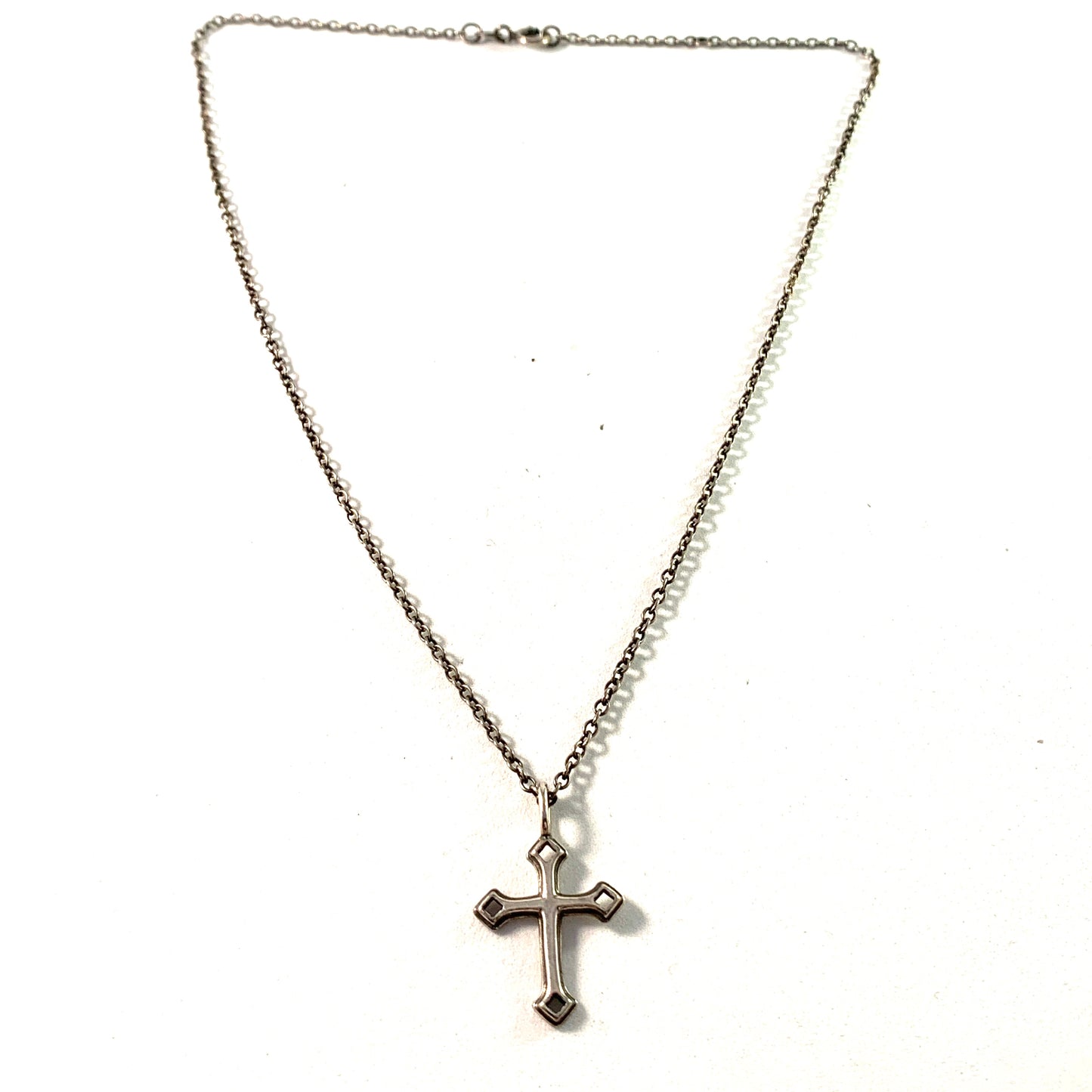 Kalevala Koru, Finland Vintage Sterling Silver Cross Pendant Necklace.