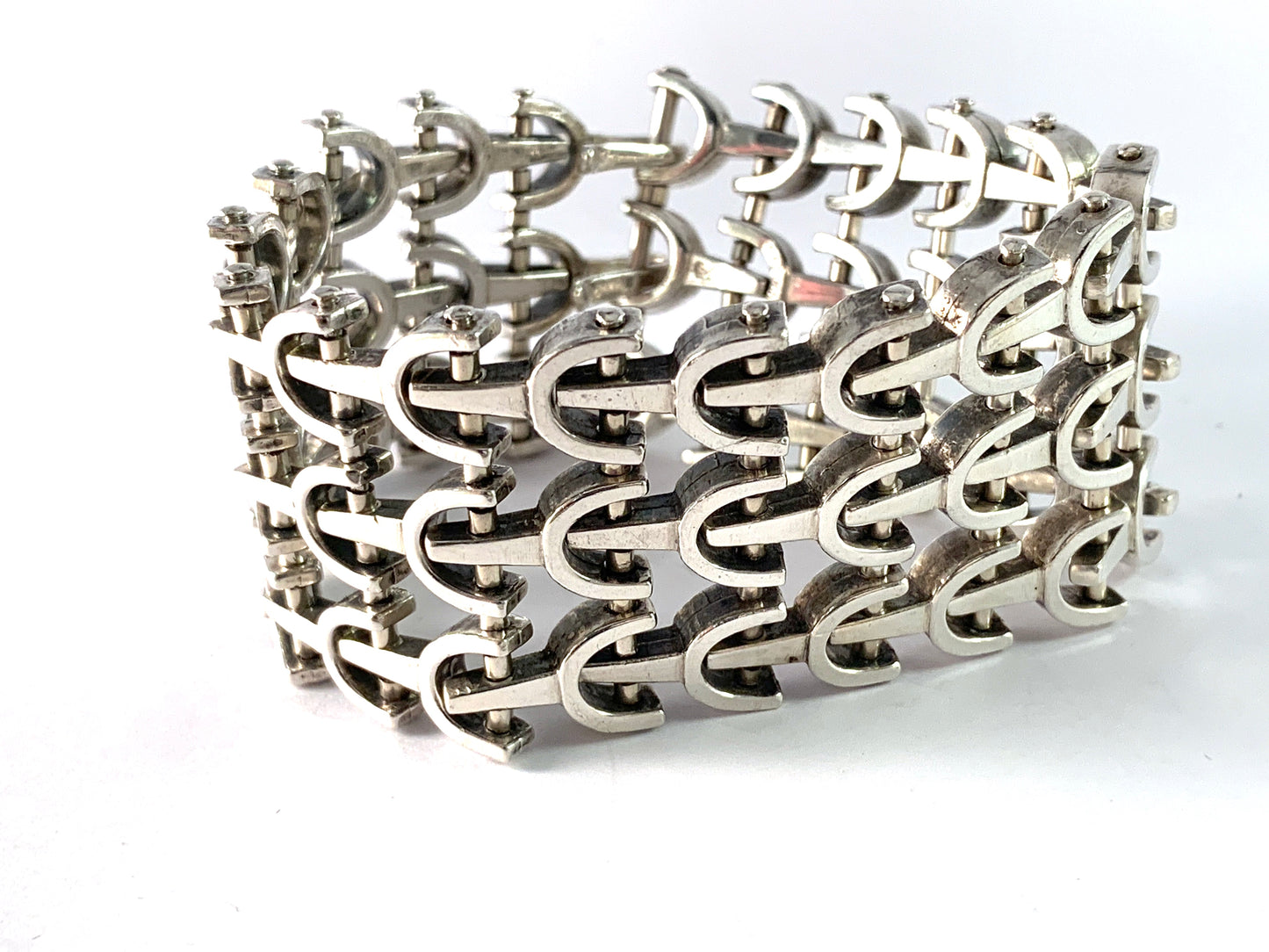 Ibe Dahlquist, Sweden 1971. Massive 3.85oz Sterling Silver Bracelet.