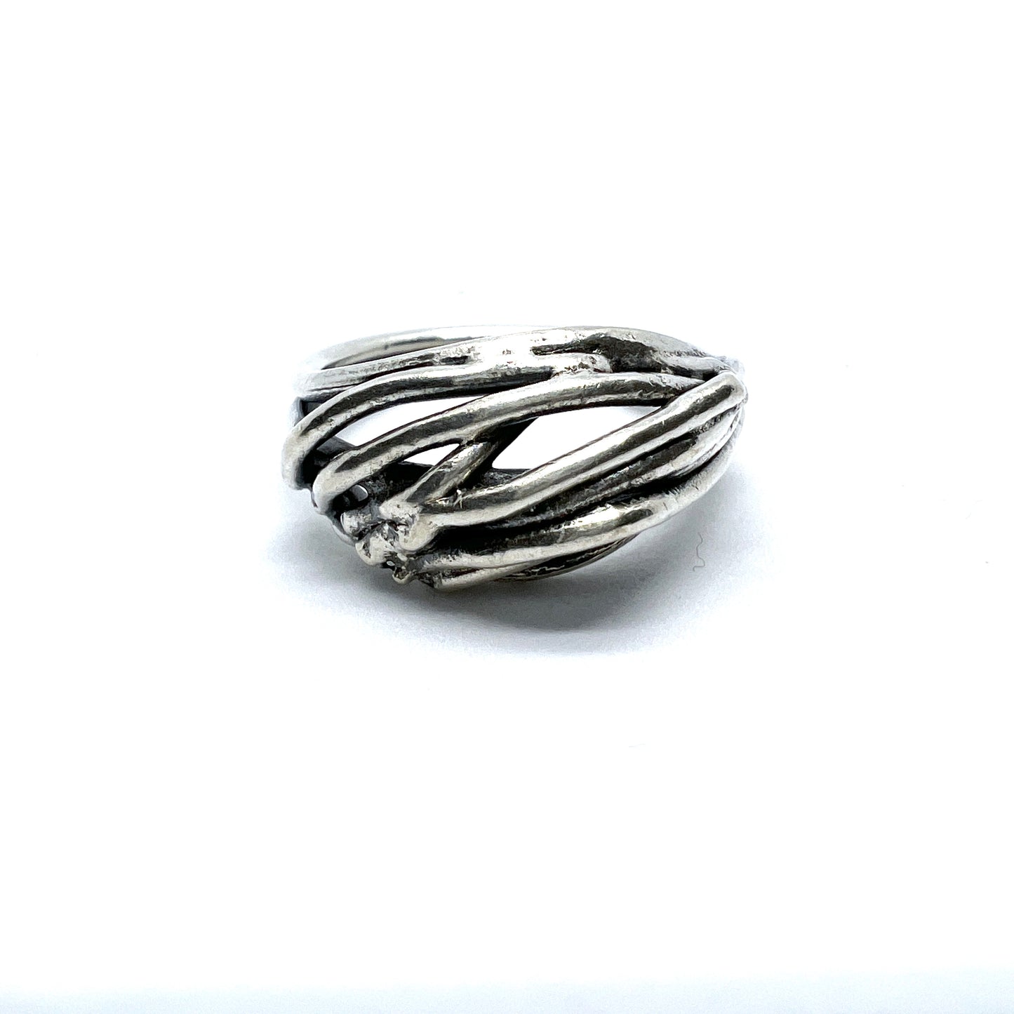 PiKu, Finland 1969. Vintage Modernist Solid 830 Silver Ring.