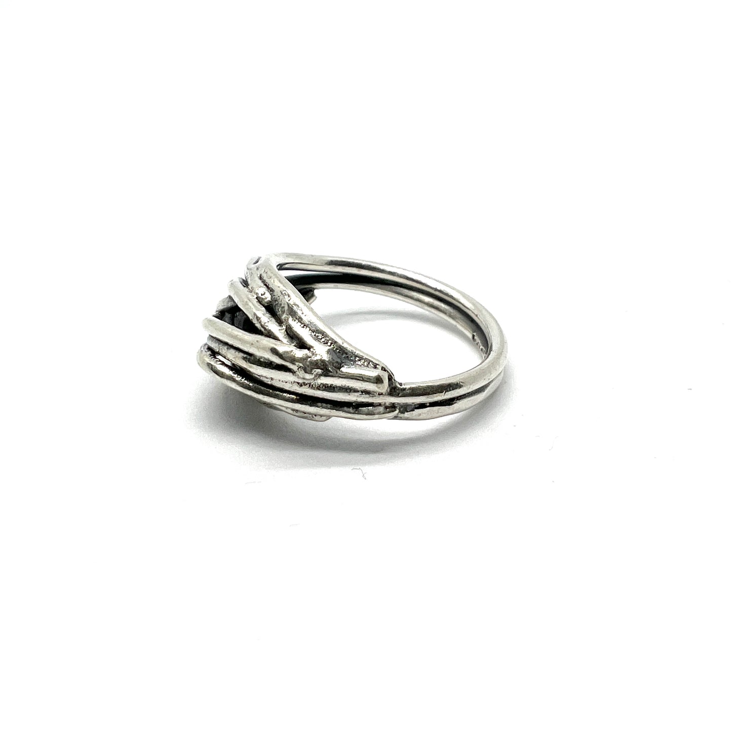 PiKu, Finland 1969. Vintage Modernist Solid 830 Silver Ring.