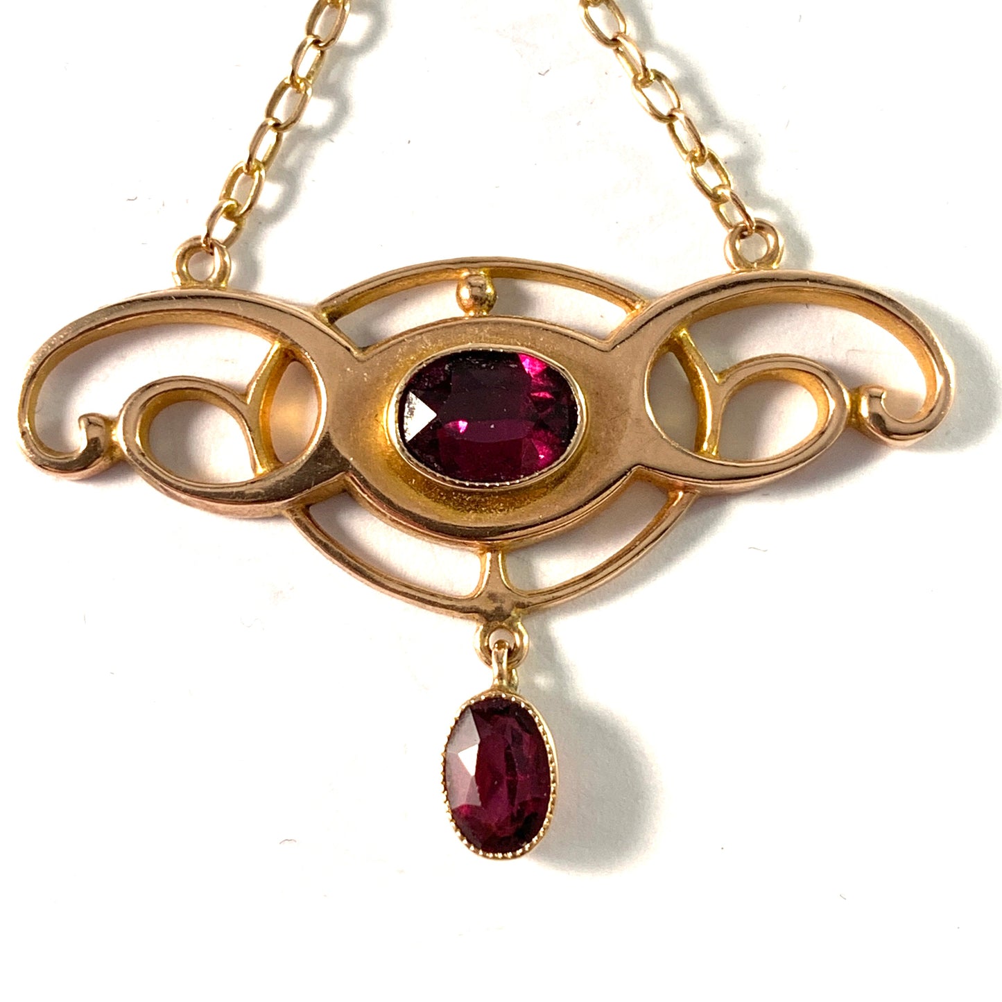 Barnet Henry Joseph c year 1900 Antique Jugendstil 9k Gold Paste Necklace.