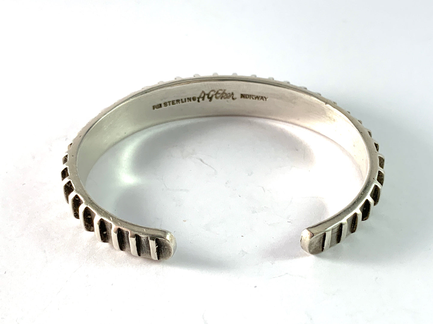 Anna Greta Eker, PLUS Workshop Norway 1960s Sterling Silver Bracelet. Signed.