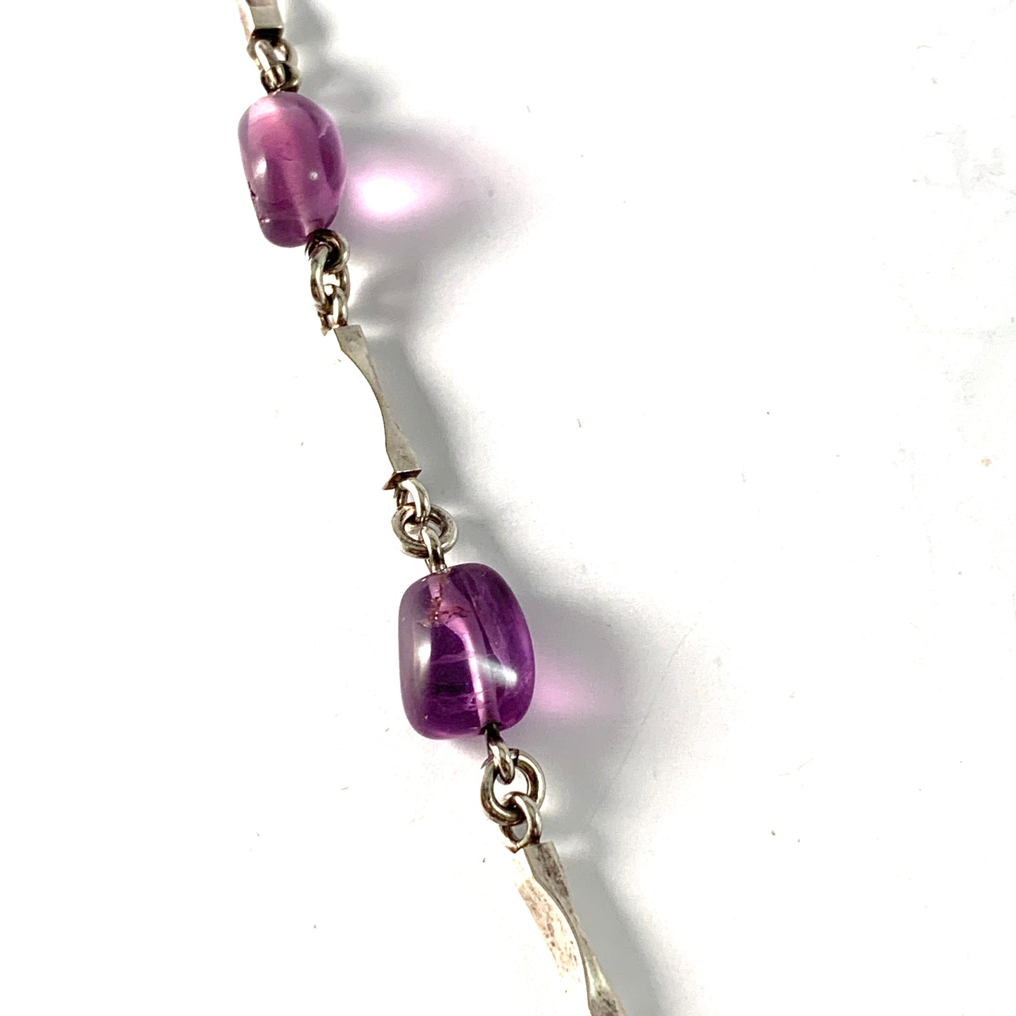 Arvo Saarela, Sweden 1962. Vintage Sterling Silver Amethyst Necklace.