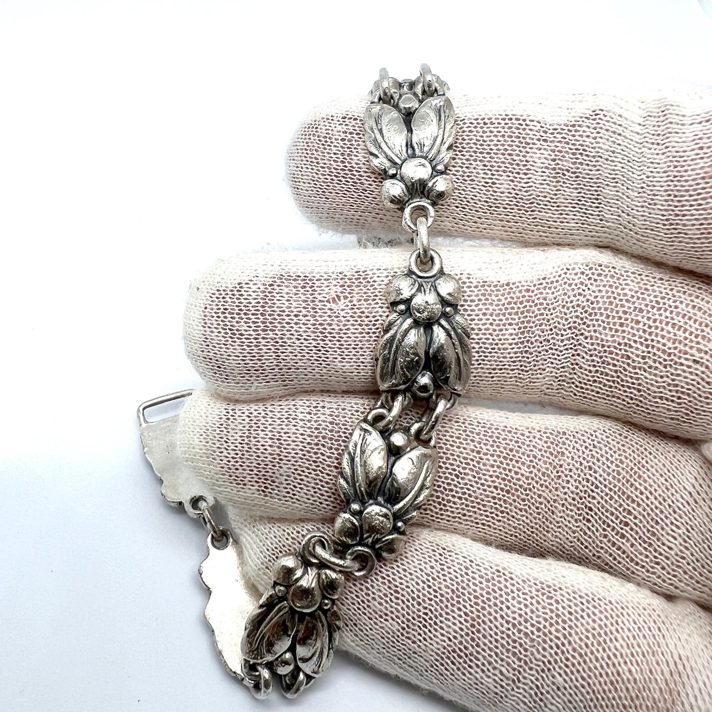 C Brumberg Hansen, Denmark 1937-1950 Vintage Solid 830 Silver Bracelet