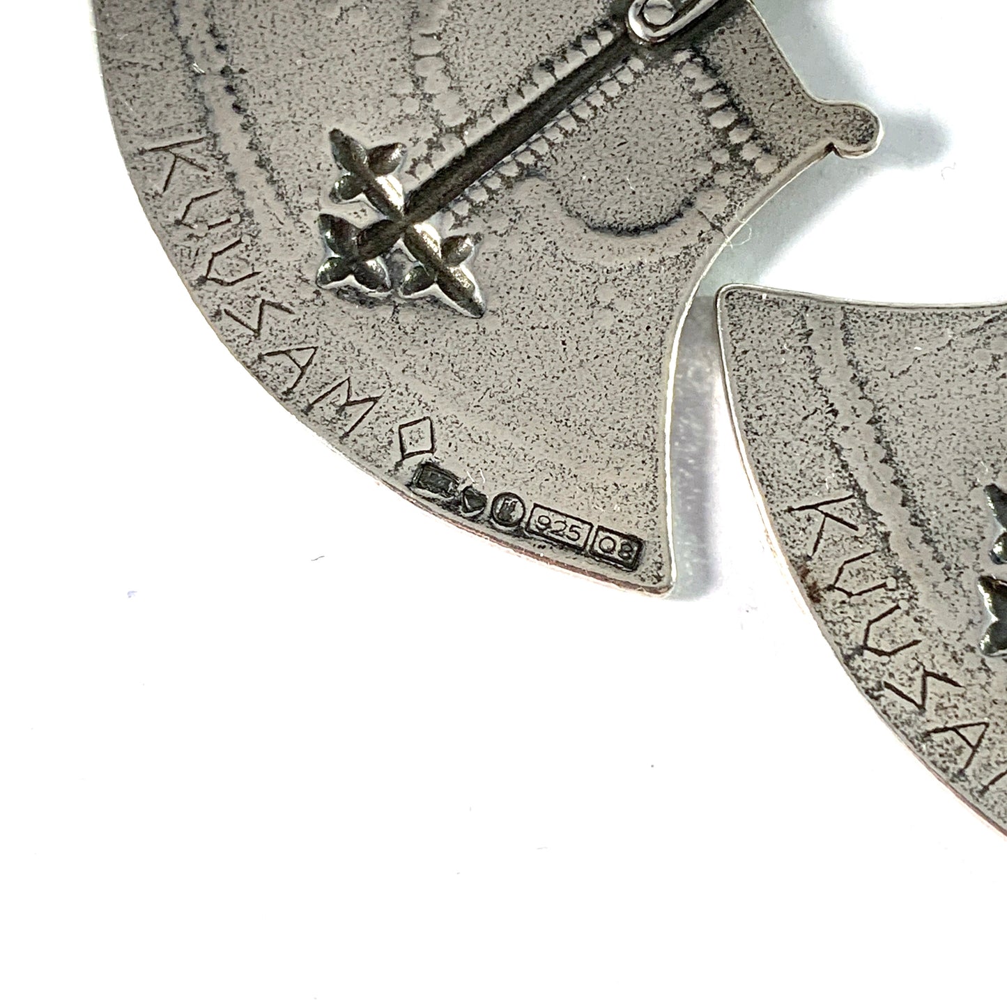 Kalevala Koru. Finland. Vintage Sterling Silver Large Pair of Earrings.