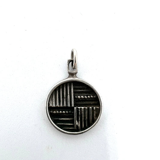 Kultateollisuus, Finland 1969. Solid Silver Pendant. Probably Designed by  Jorma Laine.