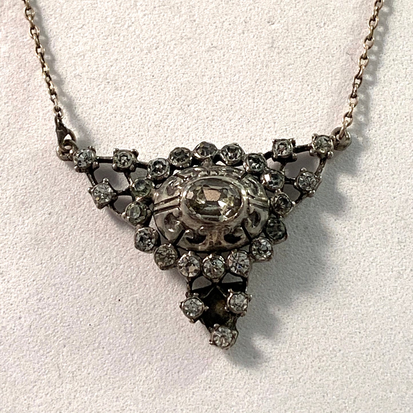 Germany early 1900s. 830 Silver Paste Stone Necklace.
