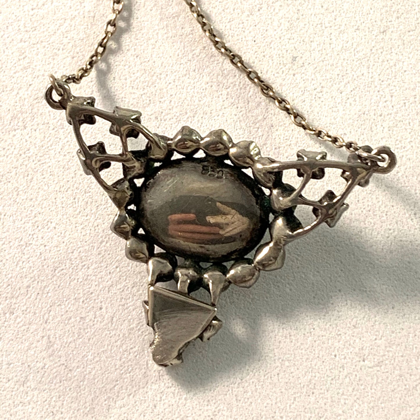 Germany early 1900s. 830 Silver Paste Stone Necklace.