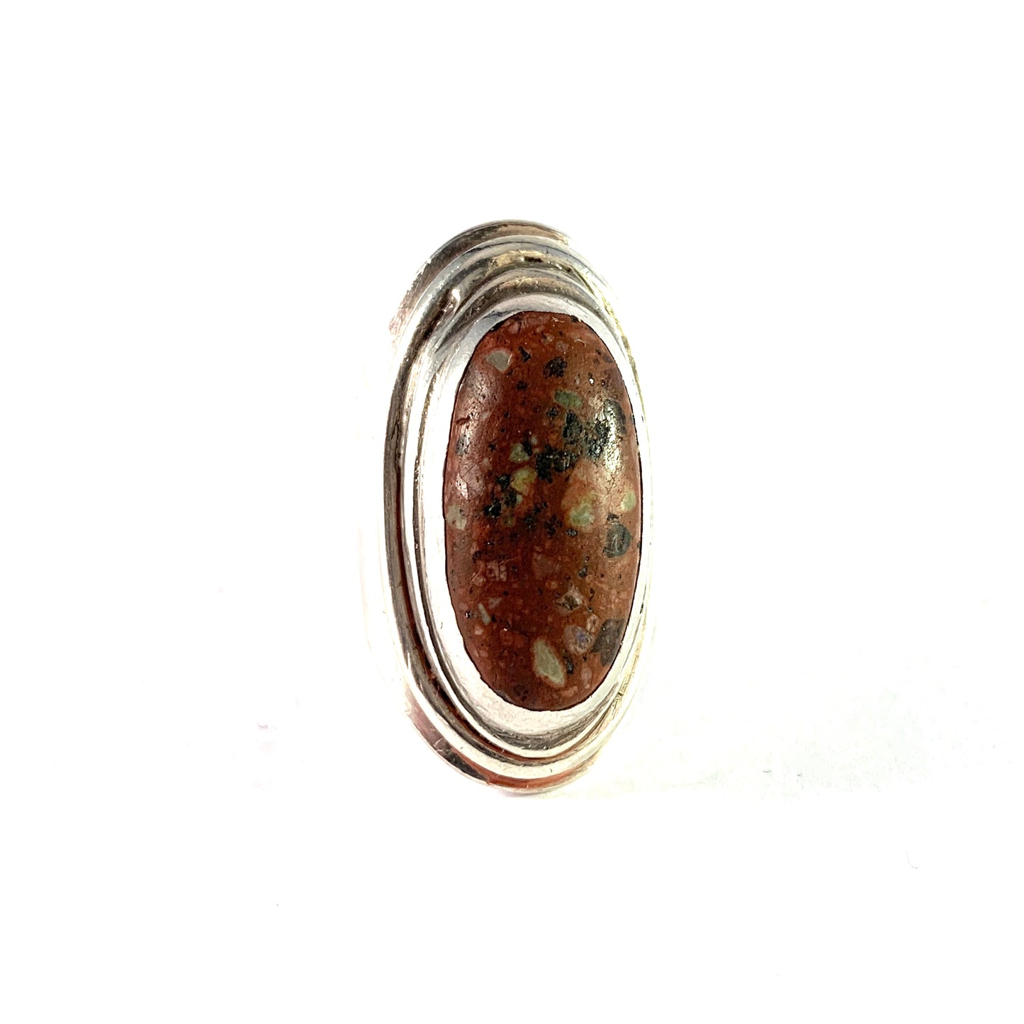 Børge V Printzen Hejlund, Denmark 1964-73 Sterling Silver Hardstone Ring.