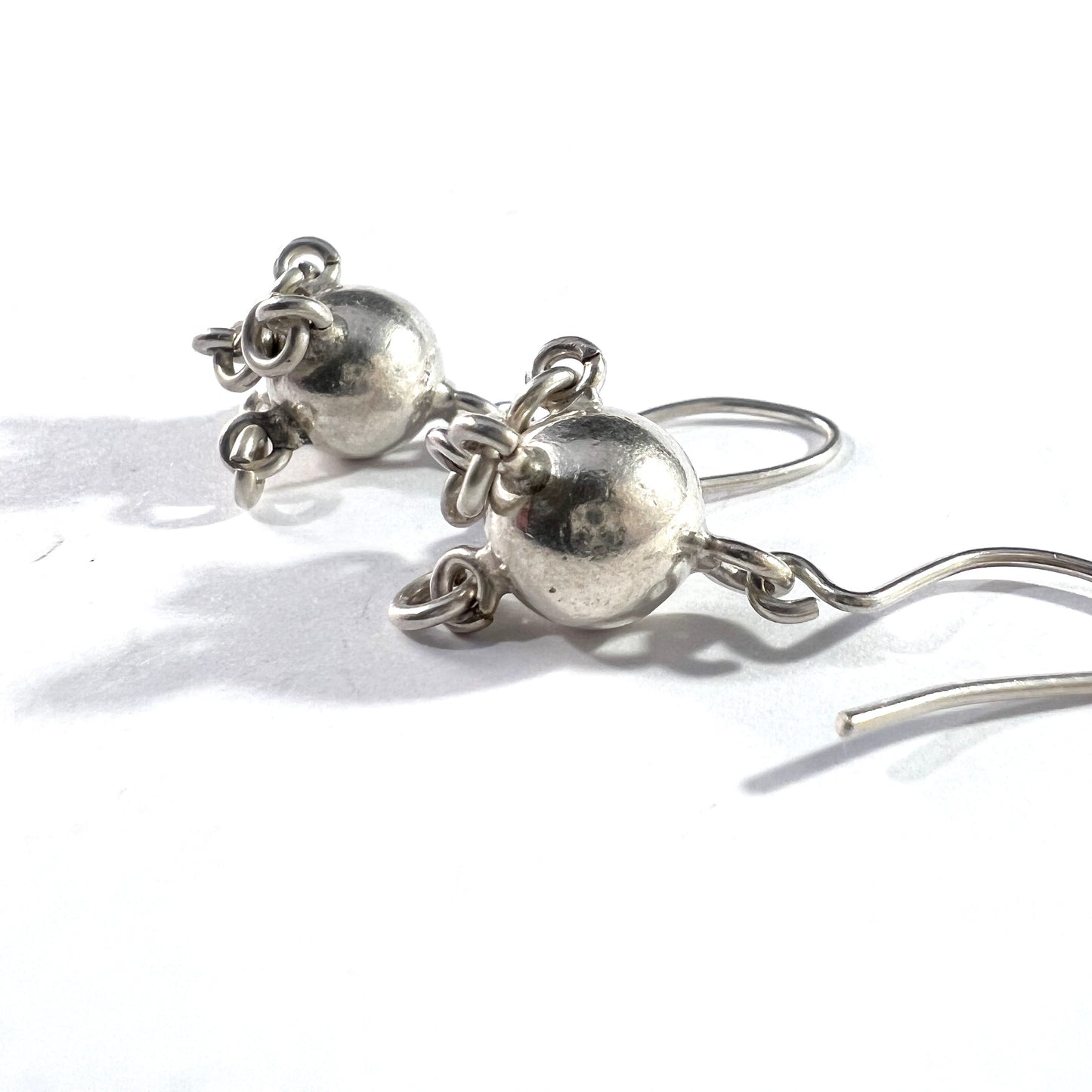 INARI, Finland. Vintage Sterling Silver Troll-Ball Earrings.