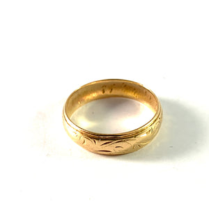 Sweden year 1896. Antique 18k Gold Wedding Band Ring.