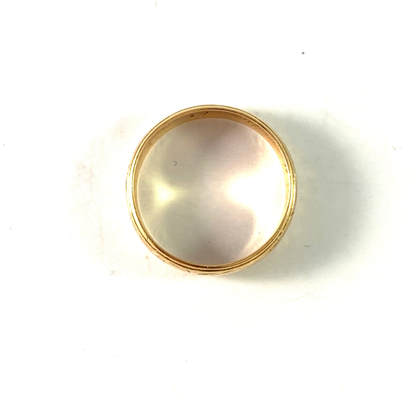 Sweden year 1896. Antique 18k Gold Wedding Band Ring.