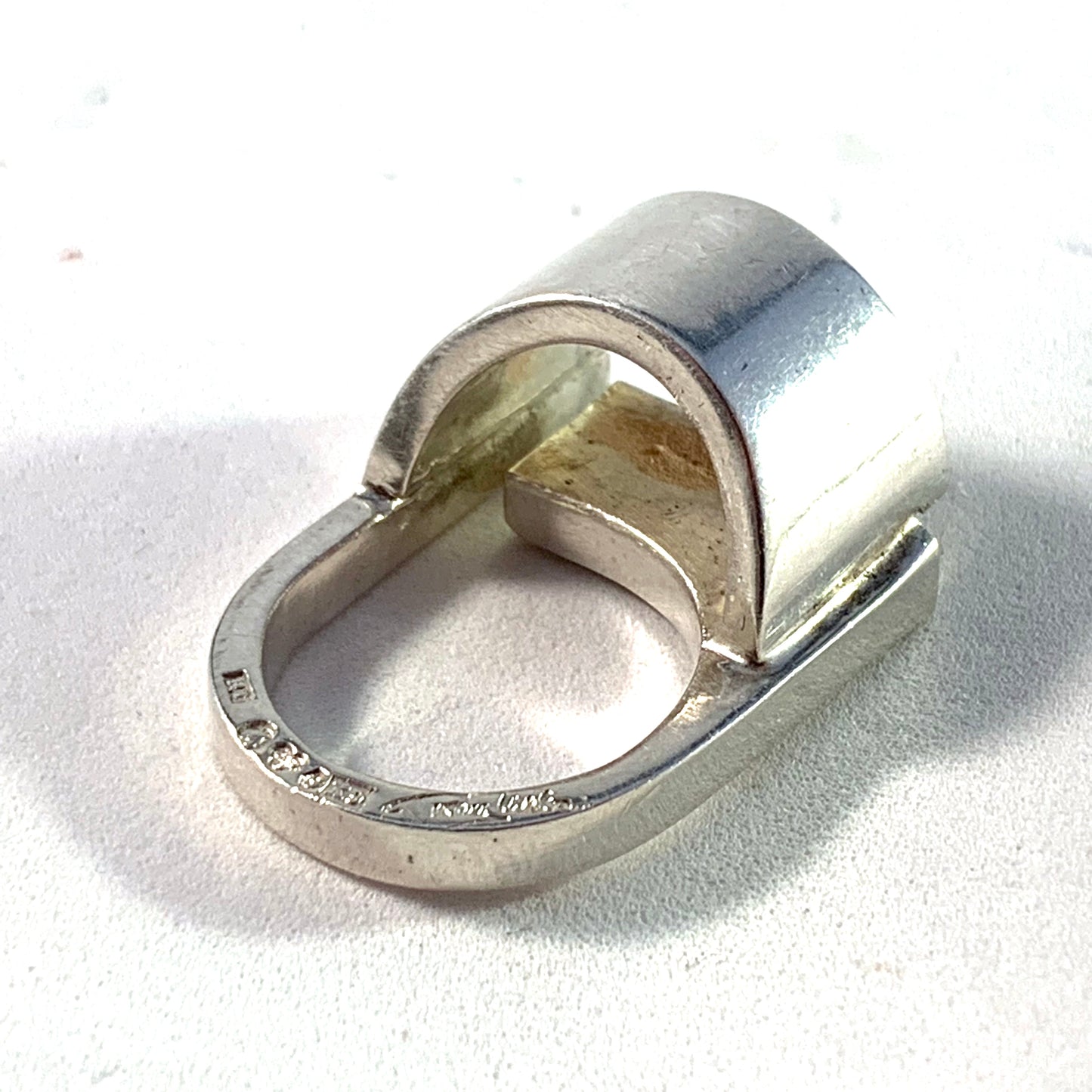 Rey Urban, Sweden year 1972 Modernist Sterling Silver Ring. Signed