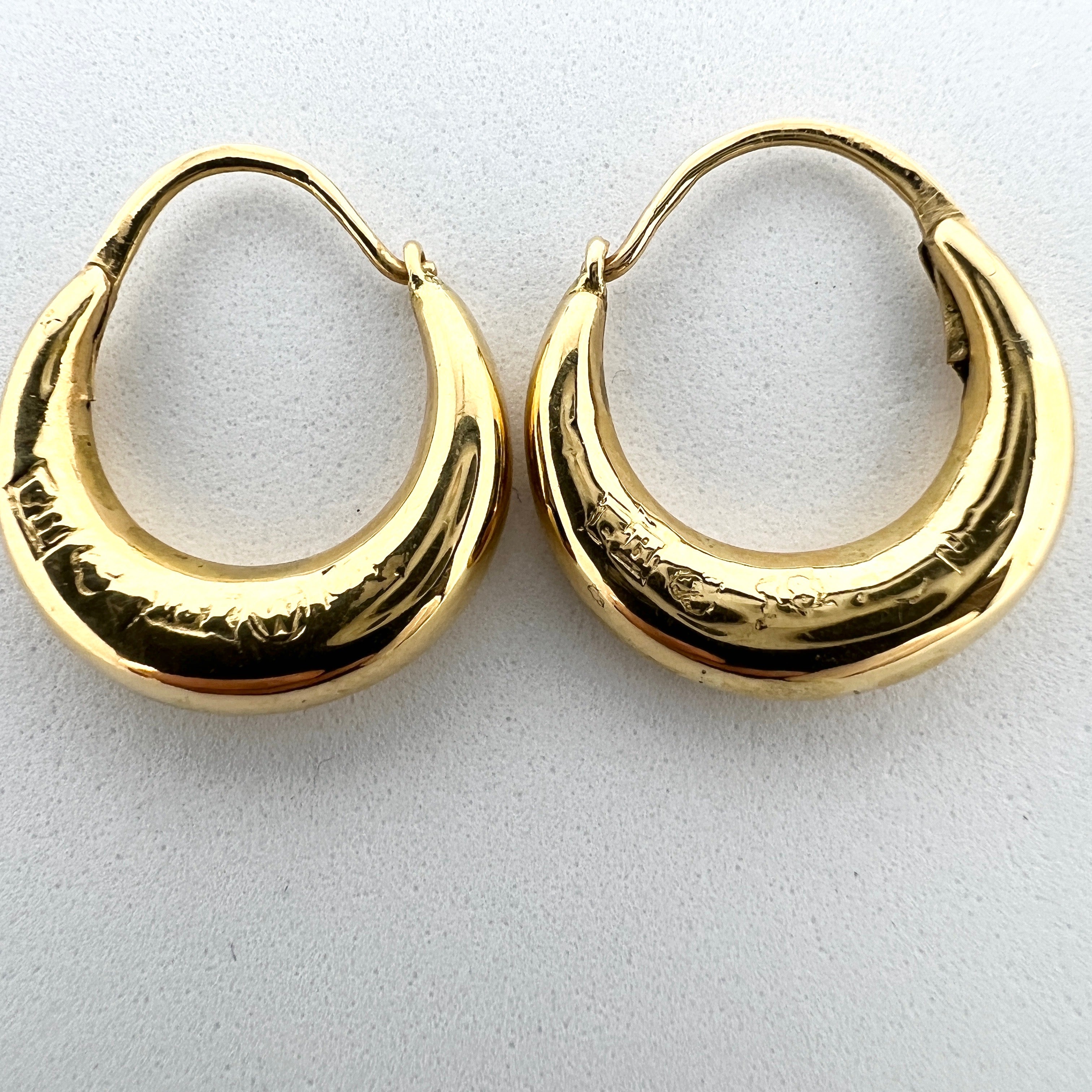 Frans Holm, Sweden 1868. Antique Victorian 18k Gold Earrings.