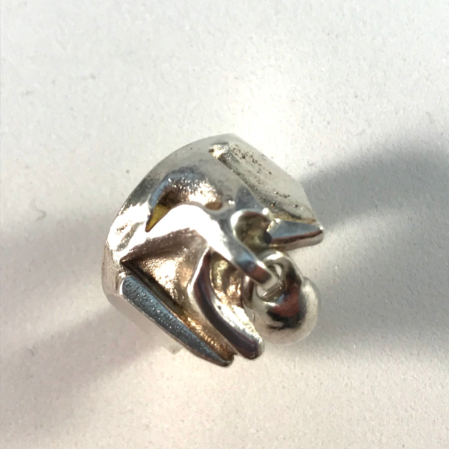 Bjorn Weckstrom for Lapponia, Finland year 1974 Sterling Silver Kinetic Ring. In original bag.