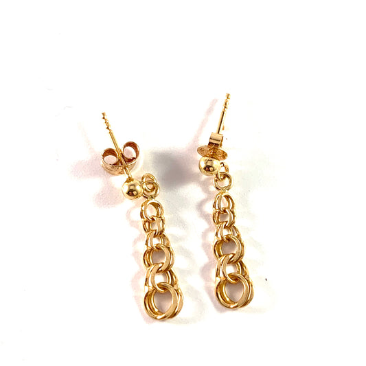 Sweden 1970s. Vintage 18k Gold Bismark Earrings.