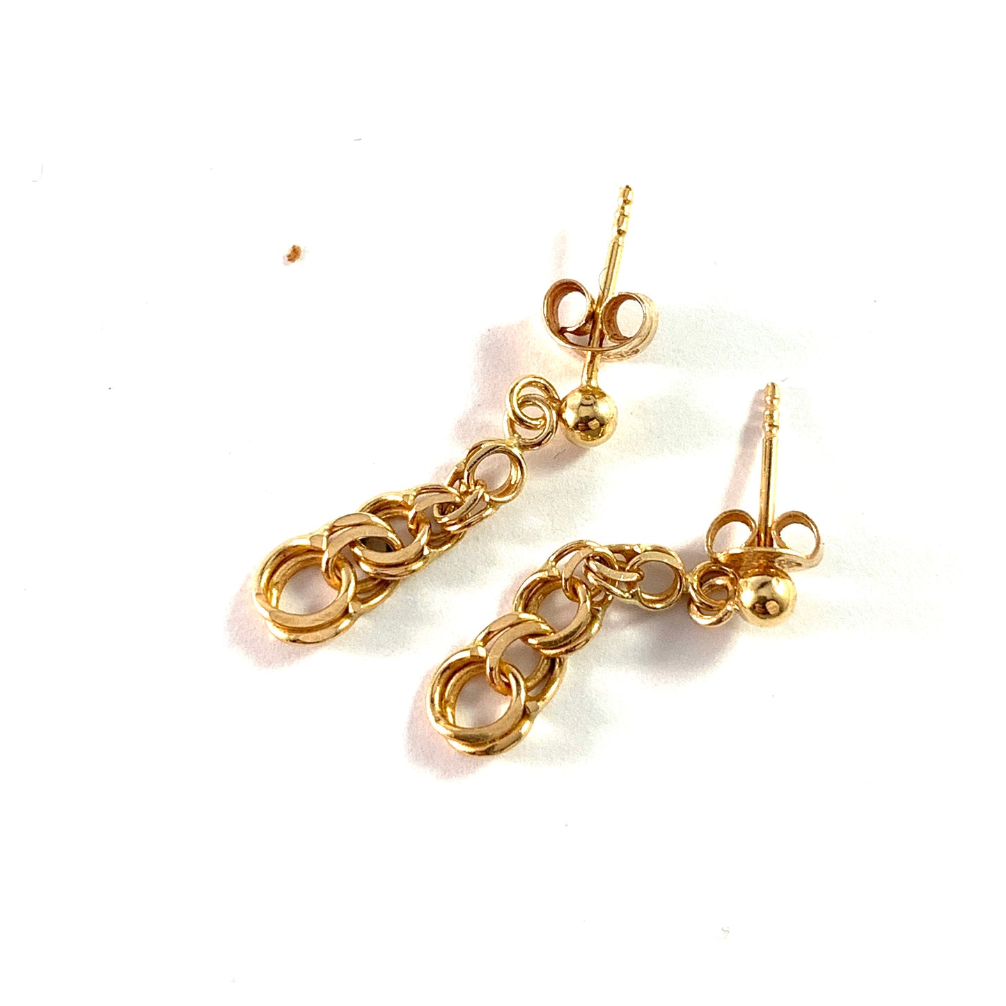 Sweden 1970s. Vintage 18k Gold Bismark Earrings.