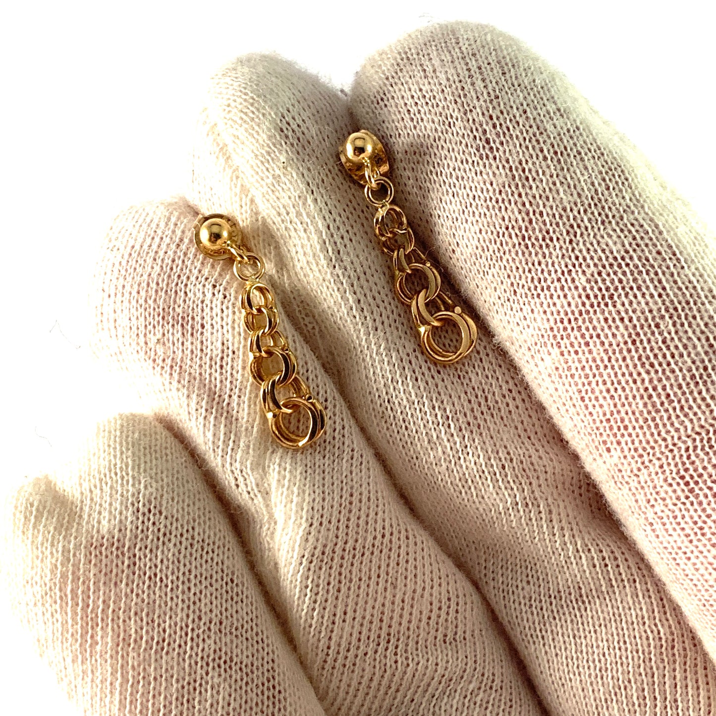 Sweden 1970s. Vintage 18k Gold Bismark Earrings.