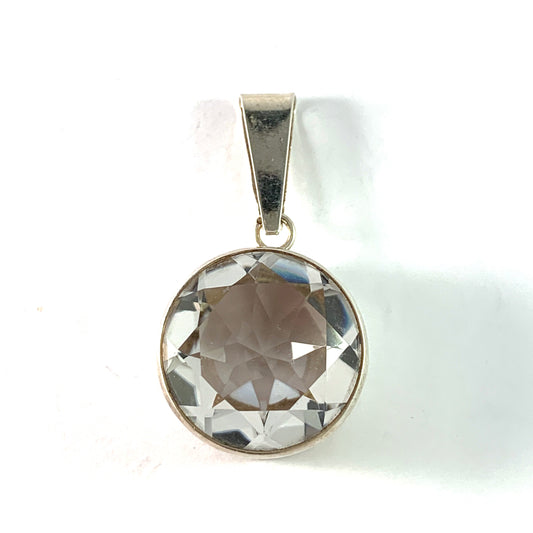 Salovaara, Finland 1970s. Sterling Silver Rock Crystal Pendant.