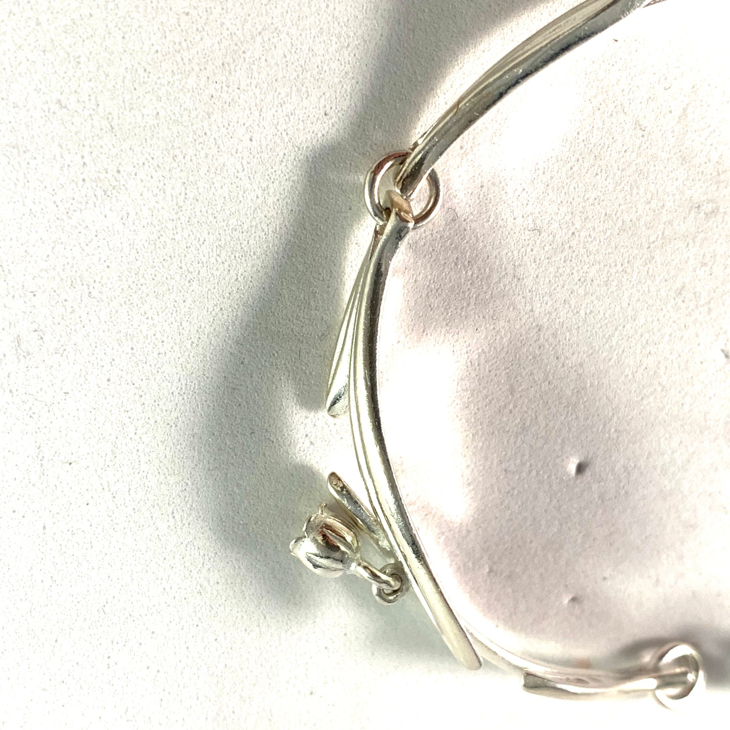 Kalevala Koru, Finland Vintage Sterling Silver Flower Charm Link Bracelet.