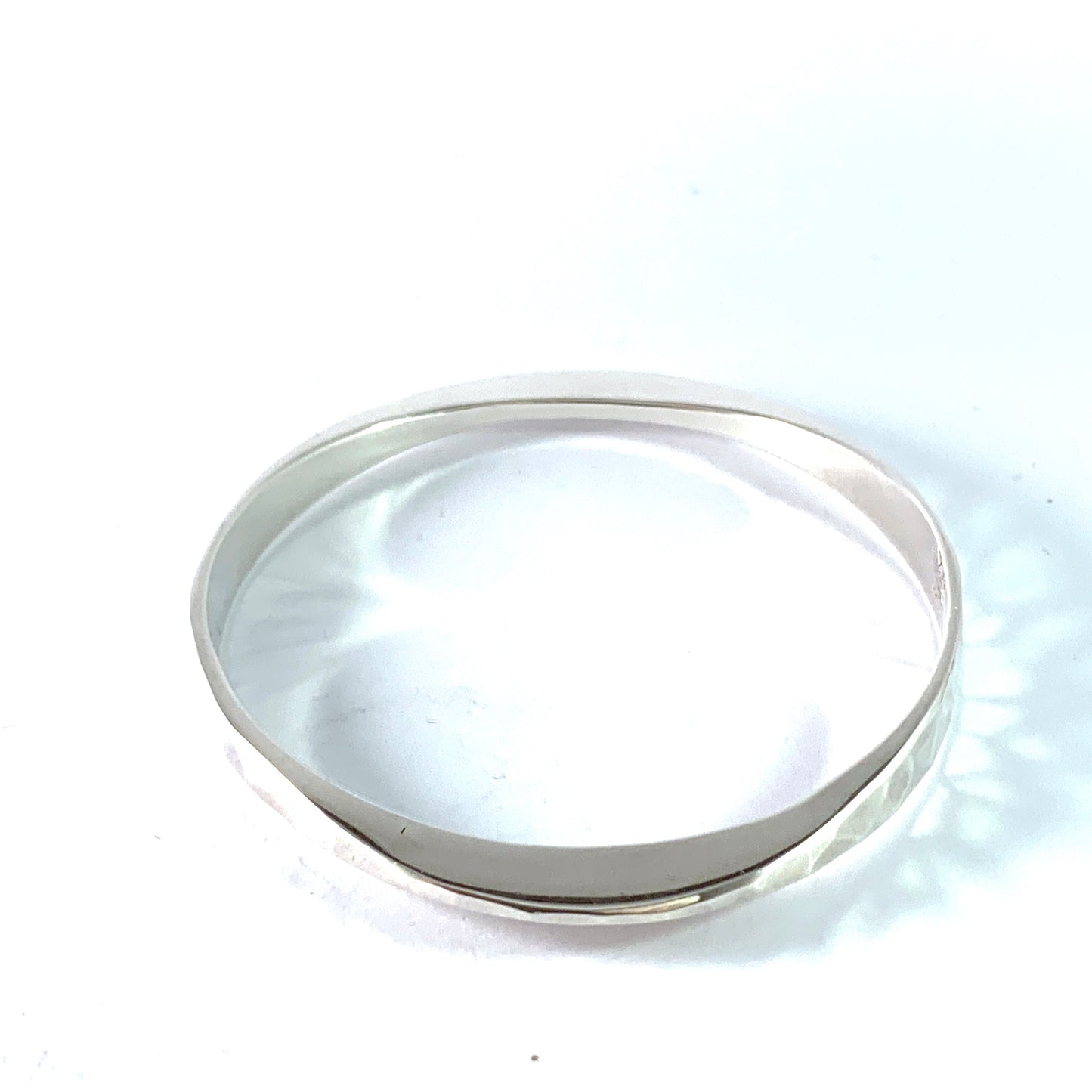 Tone Vigeland, for Plus Studios Norway 1960s Hand Hammered Sterling Silver Bangle.