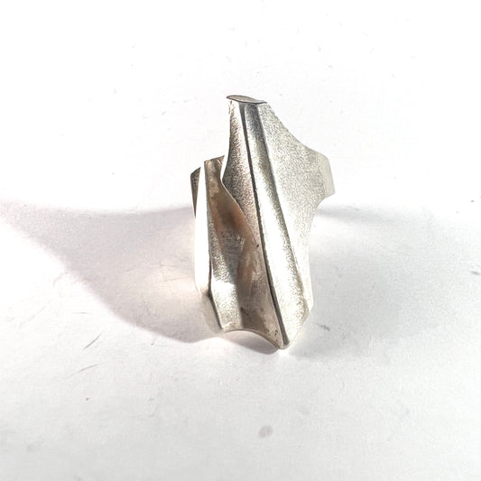 Bjorn Weckstrom for Lapponia, Finland. Vintage Sterling Silver Ring. Design Shuttle from the Space Series
