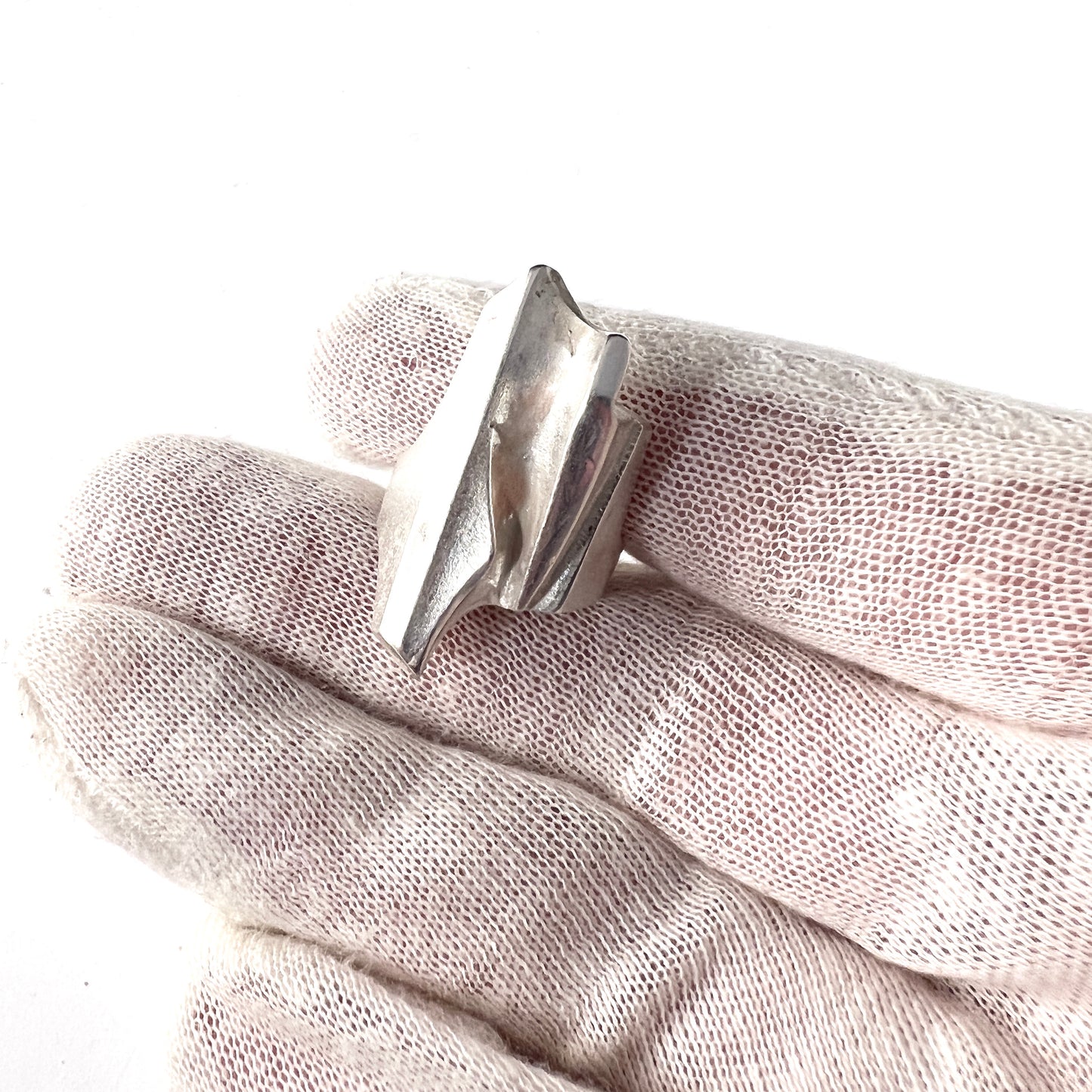 Bjorn Weckstrom for Lapponia, Finland. Vintage Sterling Silver Ring. Design Shuttle from the Space Series