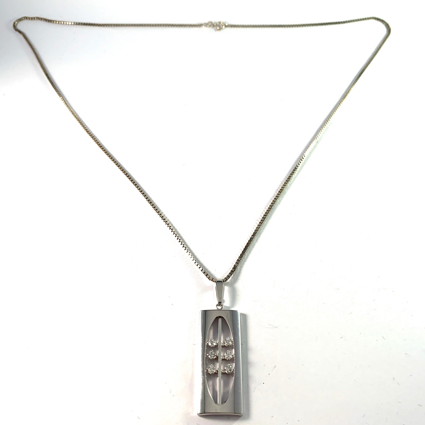 K&L-Kordes Lichtenfels, Germany c 1960s. Solid Silver Pendant Necklace.