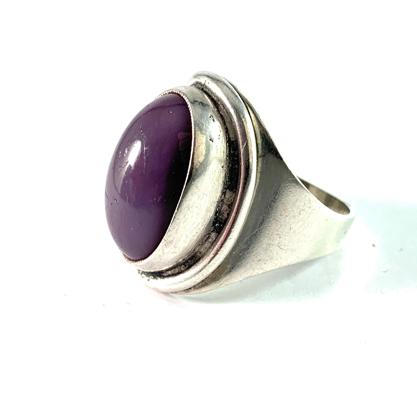 Herman Siersbøl Denmark 1960s. Sterling Silver Amethyst Ring.