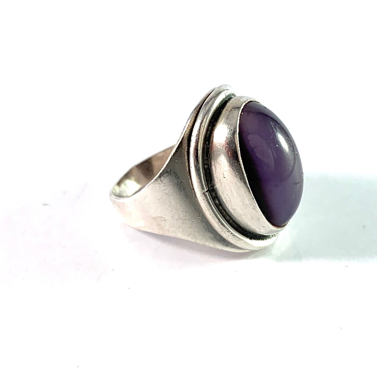 Herman Siersbøl Denmark 1960s. Sterling Silver Amethyst Ring.