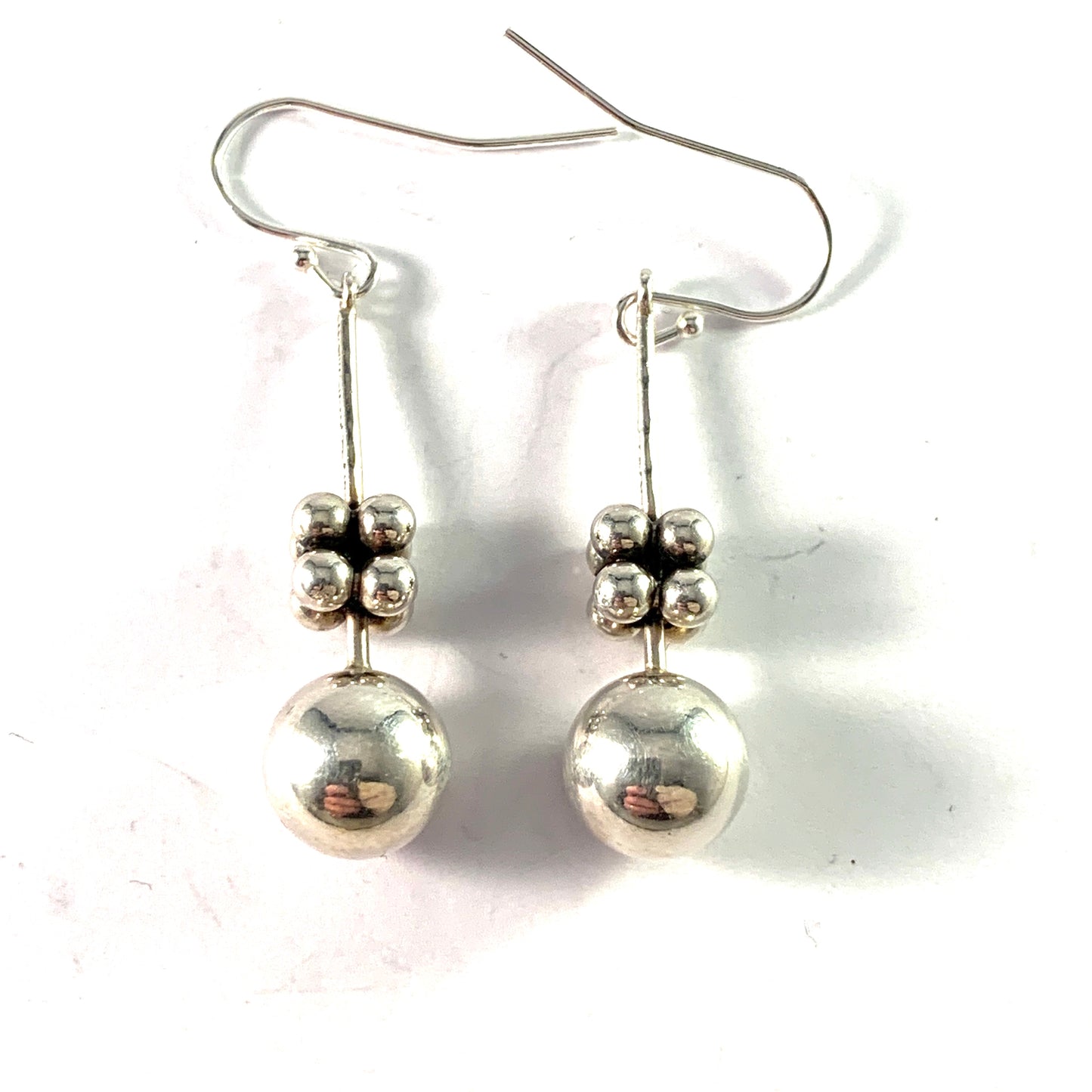 Heikki Juhana Kaksonen, Finland year 1966 Sterling Silver Earrings. New Hooks.