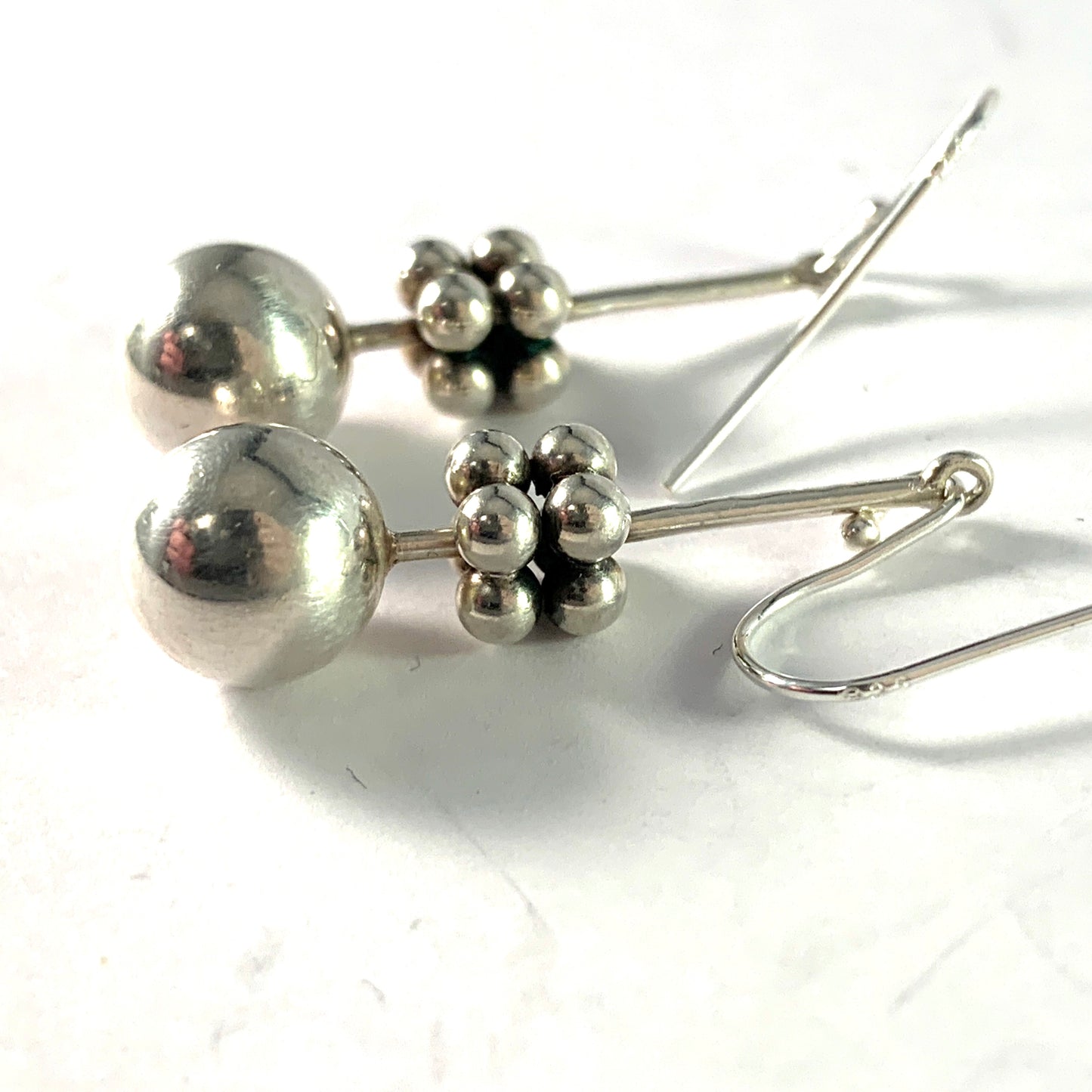 Heikki Juhana Kaksonen, Finland year 1966 Sterling Silver Earrings. New Hooks.