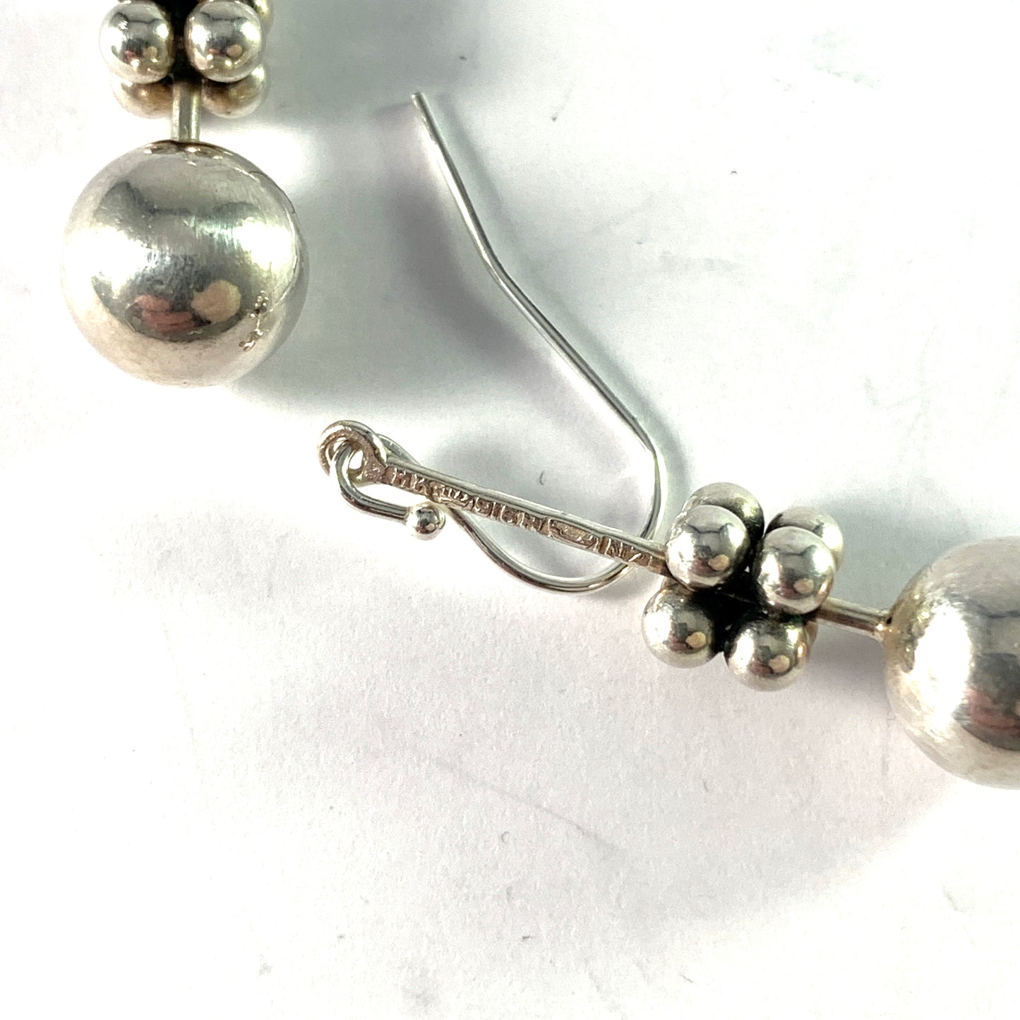 Heikki Juhana Kaksonen, Finland year 1966 Sterling Silver Earrings. New Hooks.