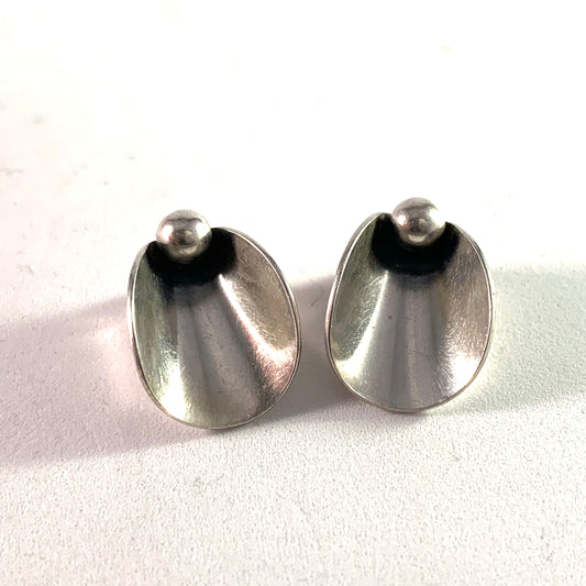 Niels Erik From, Denmark Vintage Mid Century Sterling Silver Earrings.