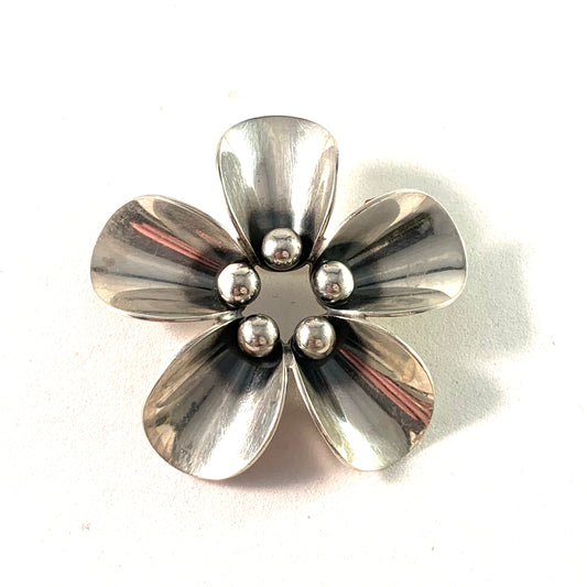 Niels Erik From, Denmark Mid Century Sterling Silver Brooch.